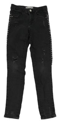 Černé skinny rifle s plíšky Zara