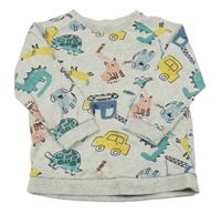 Sivo-farebná mikina s obrázkami Matalan