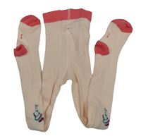 Svetloružové pančuchy so zebrami Lupilu