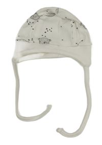 Bílá čepice s medvědy 