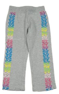 Sivé tepláky s farebným pruhom