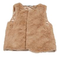 Marhuľová kožušinová podšitá vesta C&A