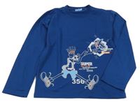 Modré triko s potiskem 