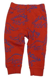 Červené tepláky s modrými dinosaury M&S