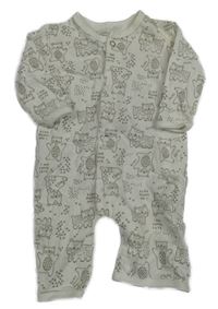 Bielo-hnedý overal s medveďmi