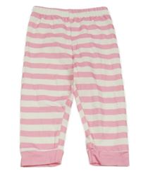 Ružovo-biele pruhované pyžamové nohavice