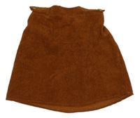 Hnedá rebrovaná zamatová sukňa shein