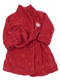 Tmavorůžový chlupatý župan s korunkou 