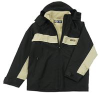 Černo-béžová šusťáková jarní bunda s kapucí C&A