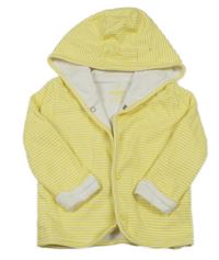 Žlto-biela pruhovaná prepínaci mikina s kapucňou Lupilu