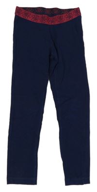 Tmavomodré legíny s ružovým pasom Crivit