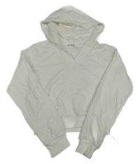 Biela crop mikina s kapucňou H&M