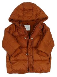 Hnedá šušťáková zateplená bunda s kapucňou Primark