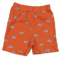 Oranžové bavlnené kraťasy so slonmi George
