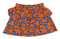 Modro-oranžová sukňa s leopardím vzorom Mini Peers