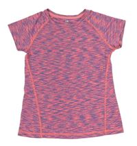 Neonově růžovo-oranžovo-modré melírované sportovní tričko H&M