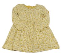 Horčicové kvetované šaty H&M