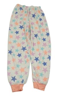 Bílo-barevné plyšové tepláky s hvězdami Primark