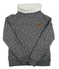 Sivá kvetovaná mikina so zatepleným golierom zn. Yigga