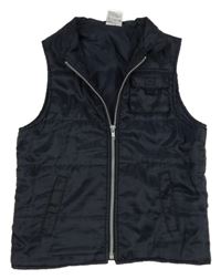 Tmavomodrá šušťáková lehce zateplená vesta Topolino