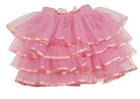 Ružová tylová tutu sukňa s mašlou