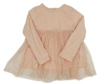 Světlerůžová tunika s tylovým třpytivým prvkem Pep&Co