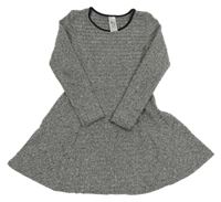 Sivé melírované rebrované úpletové šaty C&A