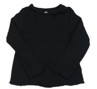 Čierne rebrované tričko H&M