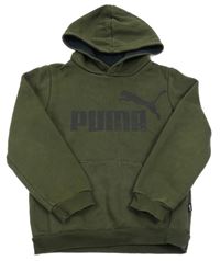 Khaki mikina s logem a kapucí Puma