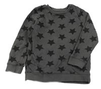 Antracitovo-čierna mikina s hviezdami Nutmeg