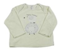 Smotanové zamatové tričko s ovečkami C&A