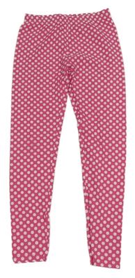 Ružovo-biele bodkovaná é legíny Y.F.K.