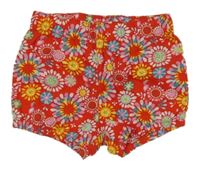 Červeno-barevné květované lehké kraťasy H&M