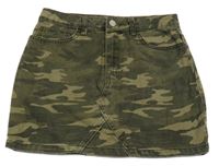 Khaki army riflová sukně New Look