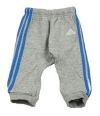 Šedo-modré tepláky s logem Adidas