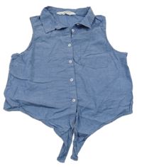 Modrý halenkový crop top H&M