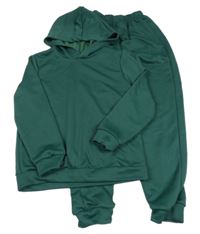 2set - Tmavozelená mikina s kapucí + tepláky Shein