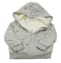 Šedá propínací zateplená mikina s lamami a kapucí M&S