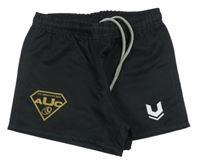 Čierne športové kraťasy s potlačou