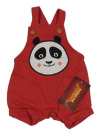 Nové - Červené teplákové laclové kraťasy s pandou - Kung fu panda 