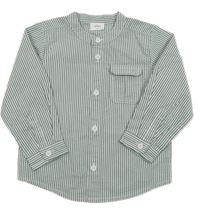 Bielo-šedozelená pruhovaná košeľa S. Oliver