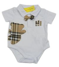 Nové - Biele body s medvedíkom a golierikom