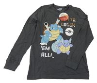 Nové - Antracitové triko s pokémony 