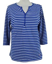 Dámské modro-bílé pruhované triko 