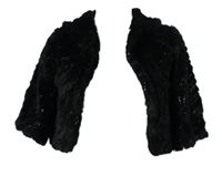 Dámské černé kožešinové bolerko s flitry Qed London 