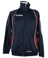 Dámská tmavomodro-červená sportovní funkční propínací mikina s pruhy Patrick 