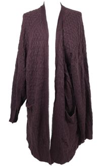 Dámský vínový vzorovaný svetrový cardigán Fat Face 