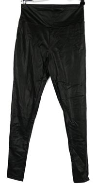 Nové - Dámske čierne potiahnuté é legíny Primark