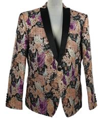 Pánské růžovo-černé květované sako Red Herring