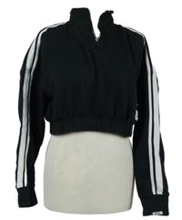 Dámská černá crop mikina s pruhy Lonsdale 